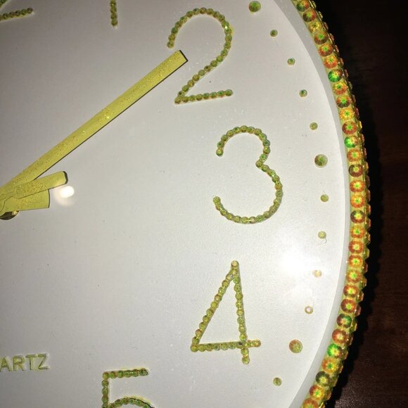 Wall clock, Yellow Clock, Modern Decor, Unique Wall Clock, Gift, - Picture 4 of 4